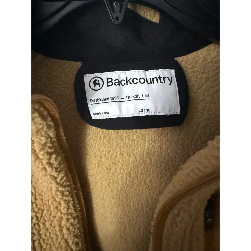 Backcountry Womens Sherpa Fleece Half Zip Pullover Jacket Tan Mustard Large